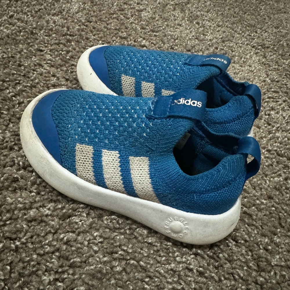 Adidas Kids Blue and White Slip-On Sneakers